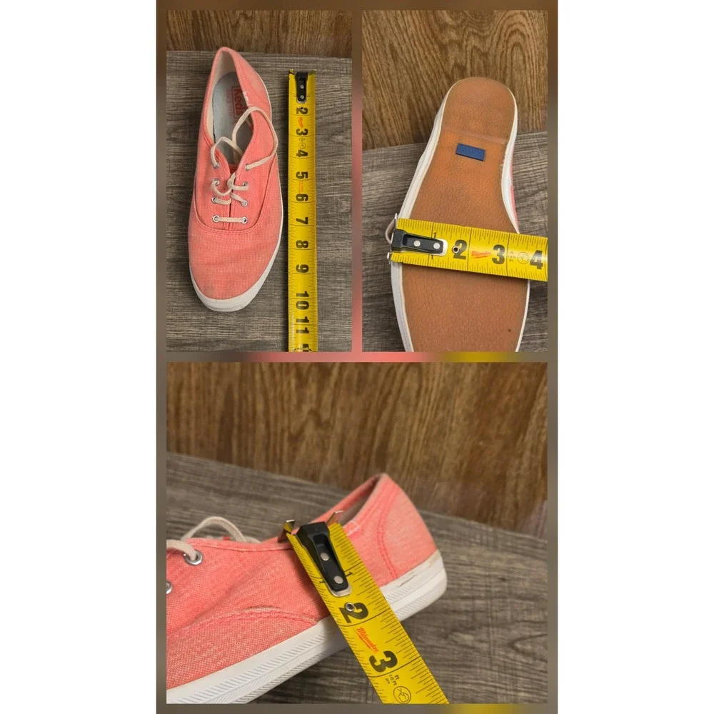 Keds Lace Up Shoes Sneakers Womens Size 9.5 Pink Coral